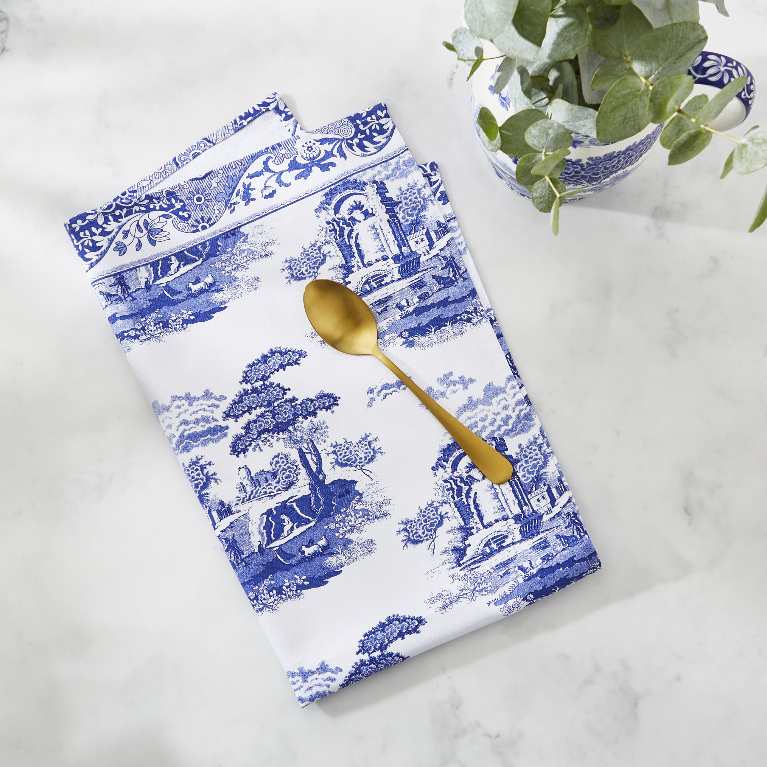 Blue Italian Tea Towel image number null